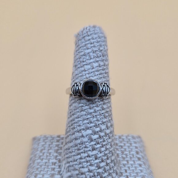 Jewelry - Size 6 Sterling Silver Black Onyx Skull Harley Davidson Ring A5470